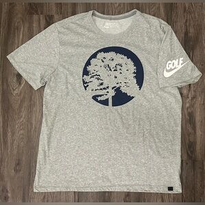 Men’s Nike Golf Dri-Fit Grey/Blue/White Swoosh Performance T-Shirt- Size XL